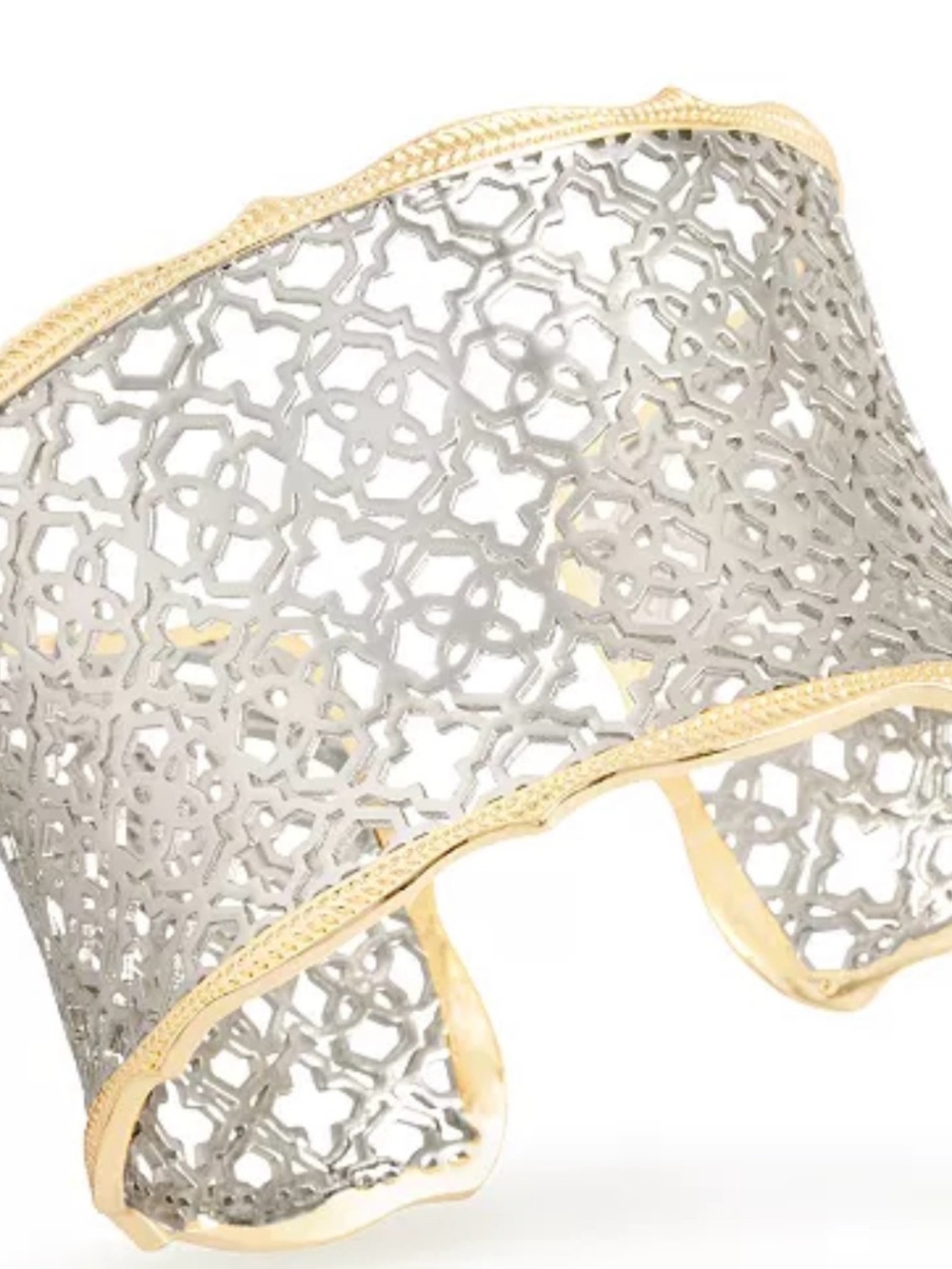 Kendra Scott Two-Tone Filigree Candice Cuff Bracelet in Silver and Gold